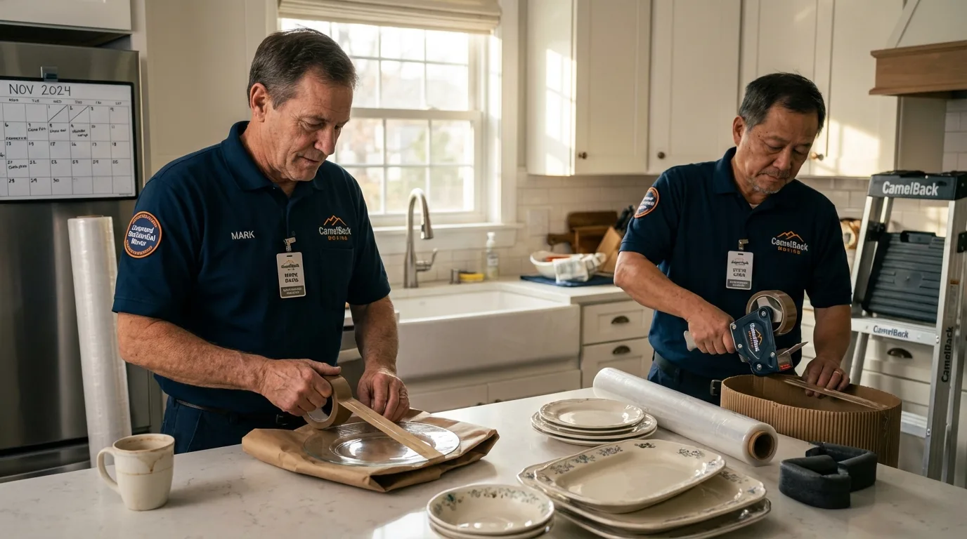 Professional crew packing kitchen dishware in Hartford, AL